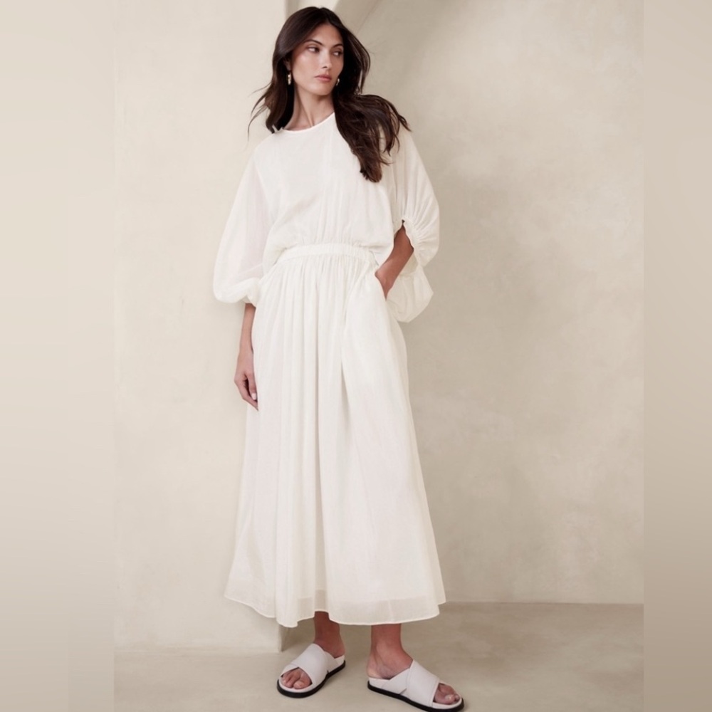 BANANA REPUBLIC ELIANA COTTON-SILK DRESS